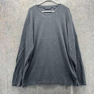 Travis Mathew Sweater Mens 2XL Gray Waffle Knit Crewneck Pullover Long Sleeve